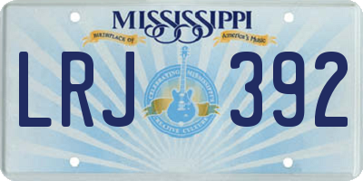 MS license plate LRJ392