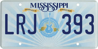 MS license plate LRJ393