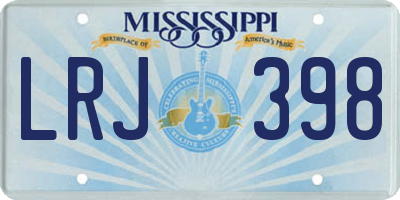 MS license plate LRJ398