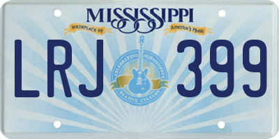 MS license plate LRJ399