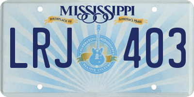 MS license plate LRJ403