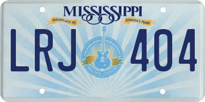 MS license plate LRJ404