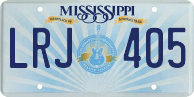 MS license plate LRJ405