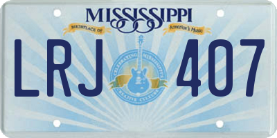 MS license plate LRJ407