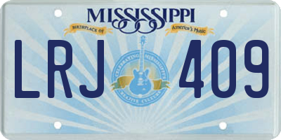 MS license plate LRJ409
