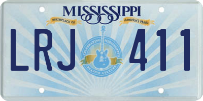 MS license plate LRJ411