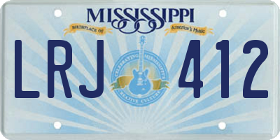 MS license plate LRJ412