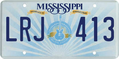 MS license plate LRJ413