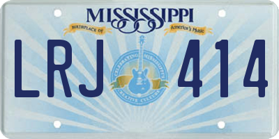 MS license plate LRJ414