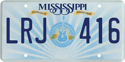 MS license plate LRJ416