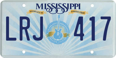 MS license plate LRJ417