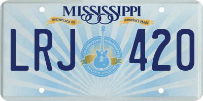 MS license plate LRJ420