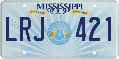 MS license plate LRJ421