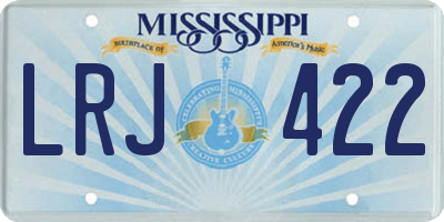 MS license plate LRJ422