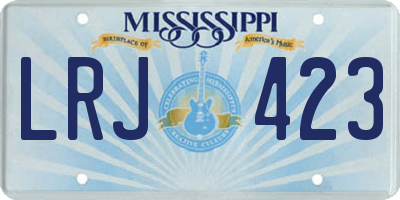 MS license plate LRJ423