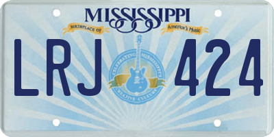 MS license plate LRJ424