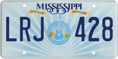 MS license plate LRJ428