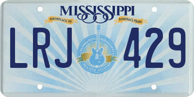 MS license plate LRJ429