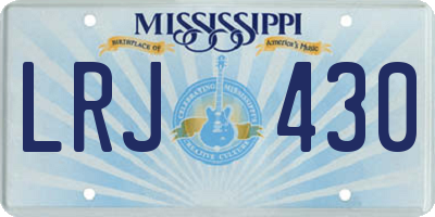 MS license plate LRJ430