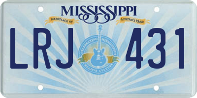 MS license plate LRJ431