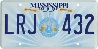 MS license plate LRJ432