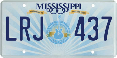 MS license plate LRJ437