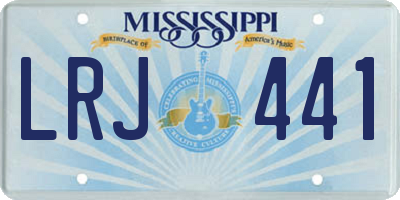 MS license plate LRJ441
