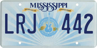 MS license plate LRJ442