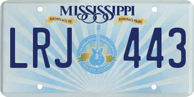 MS license plate LRJ443