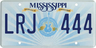 MS license plate LRJ444
