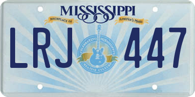 MS license plate LRJ447