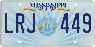 MS license plate LRJ449
