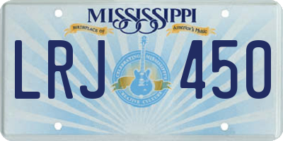 MS license plate LRJ450