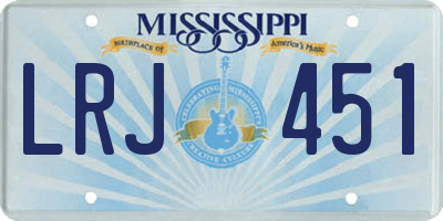 MS license plate LRJ451