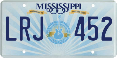 MS license plate LRJ452