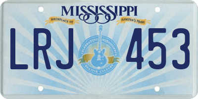 MS license plate LRJ453