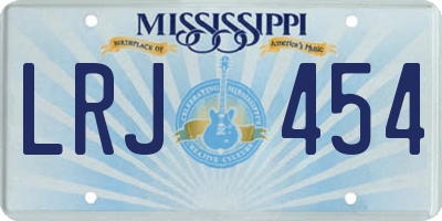 MS license plate LRJ454