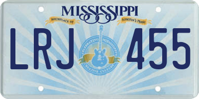 MS license plate LRJ455