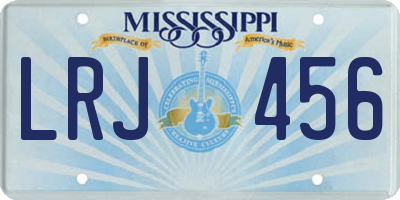 MS license plate LRJ456