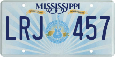 MS license plate LRJ457