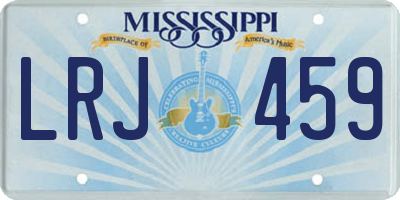 MS license plate LRJ459