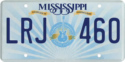 MS license plate LRJ460