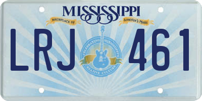 MS license plate LRJ461