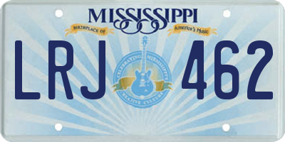 MS license plate LRJ462