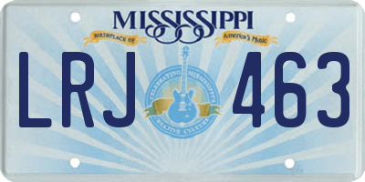 MS license plate LRJ463