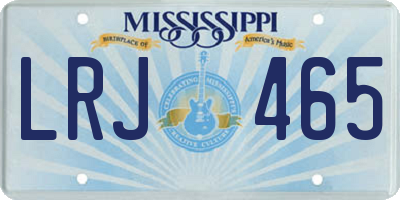 MS license plate LRJ465