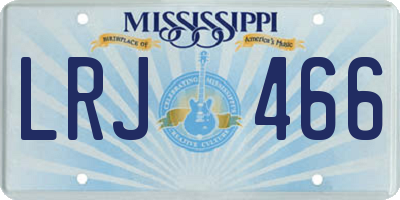 MS license plate LRJ466