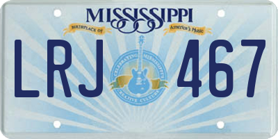 MS license plate LRJ467