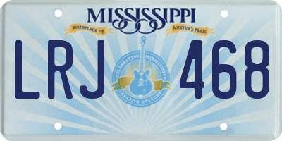 MS license plate LRJ468