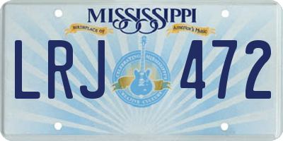 MS license plate LRJ472
